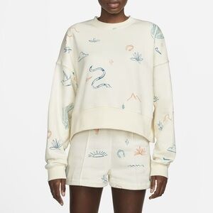 Nike Cream Sweater with Multicolor Print
